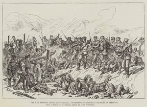 La guerre entre la Serbie et la Bulgarie, reddition des soldats bulgares à Brezenik - Johann Nepomuk Schonberg